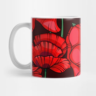 scarlet red poppies Mug